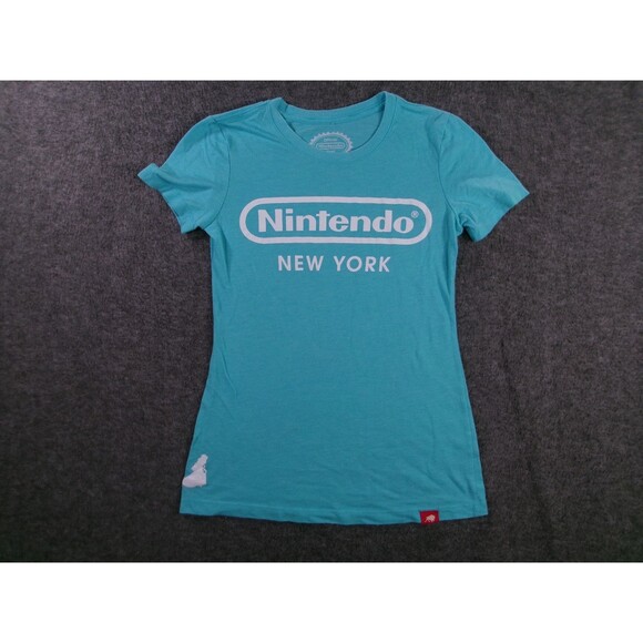 Nintendo New York Top Women Small Blue Causal Everyday Basic Princess Peach - Picture 1 of 12